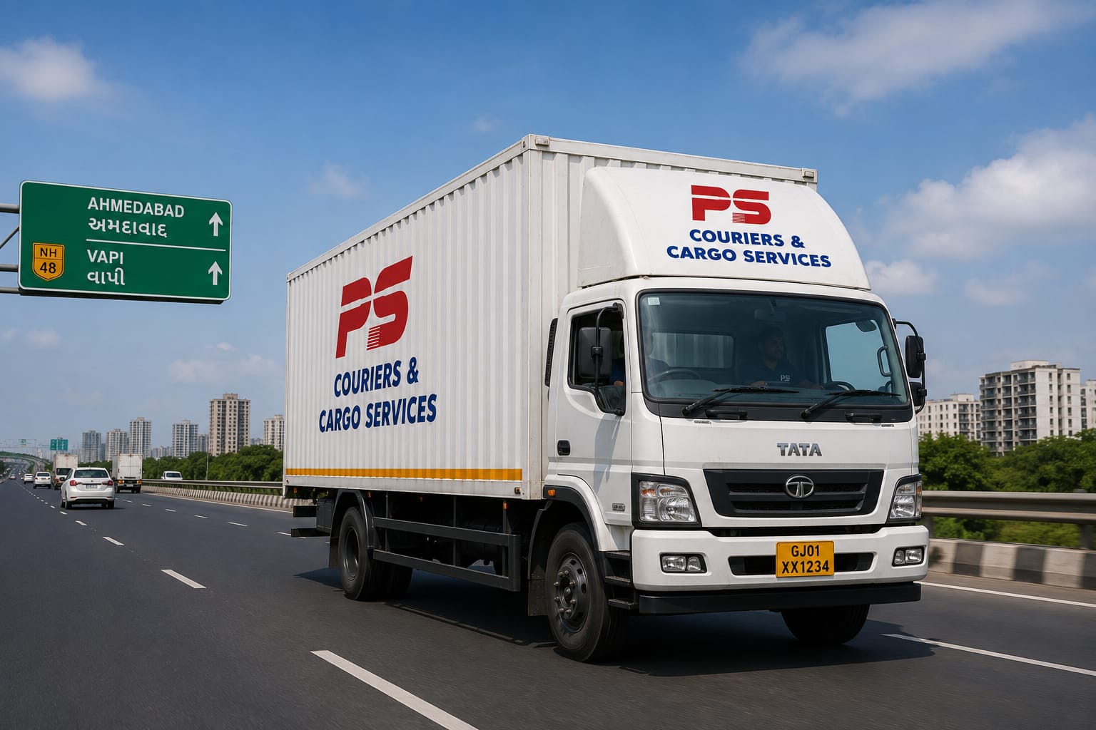 Allen Express container truck on the highway